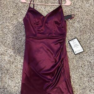 City Studio Deep Purple Asymmetrical Dress